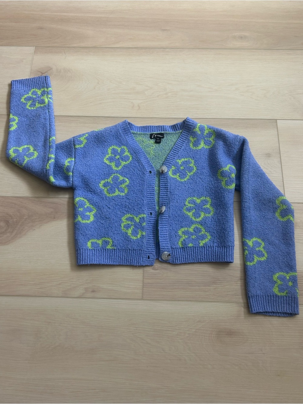 Girls cropped cardigan with flowers - size 8